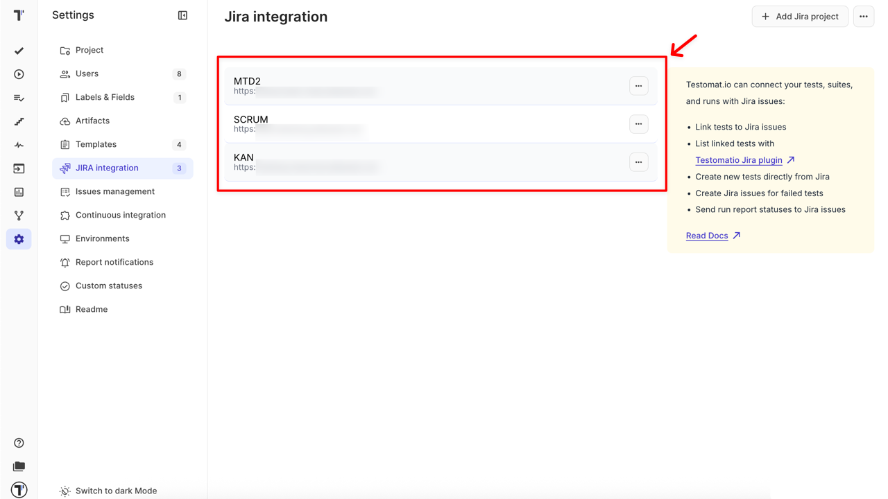 multiple JIRA projects